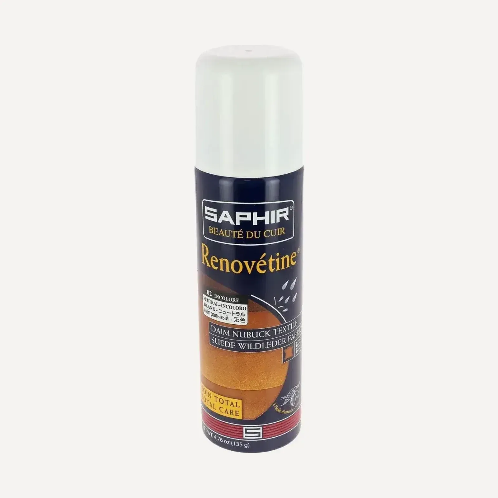 Saphir Renovétine 02 Neutral 200 ml — bezbarwny renowator do zamszu w aerozolu.